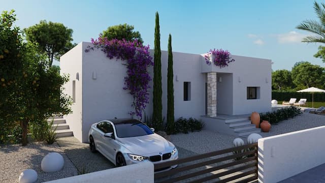 Villa de style Ibiza, située à Dénia (Alicante) - Projet avec permis de construire.