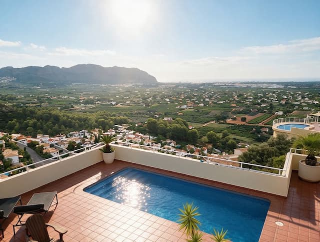 Villa with Panoramic Views of the Sea and the Valley in Pedreguer, Alicante